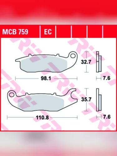 Тормозные колодки TRW MCB759 TRW mcb759