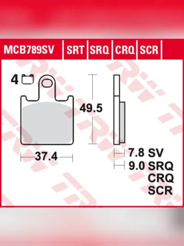 Тормозные колодки TRW MCB789SV TRW mcb789sv