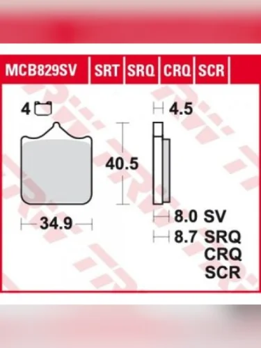 Тормозные колодки TRW MCB829SV TRW mcb829sv