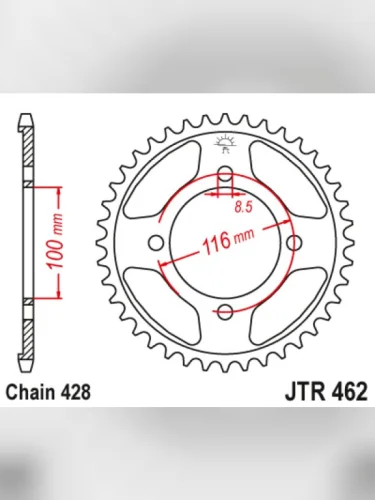 Звезда цепного привода JTR462.50 DID JT jtr462.50