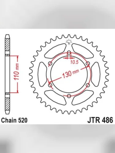 Звезда цепного привода JTR486 42 DID JT jtr486.42