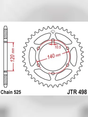 Звезда цепного привода JTR498 46 DID JT jtr498.46