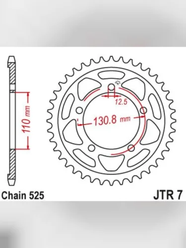Звезда цепного привода JTR7 45 DID JT jtr7.45