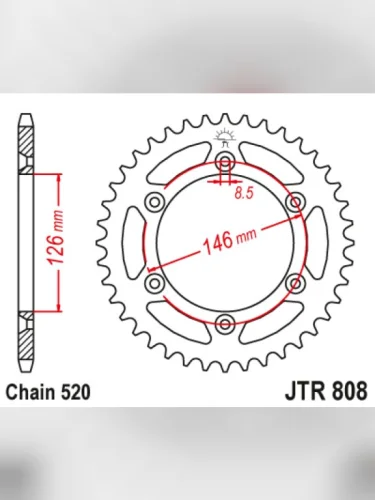 Звезда цепного привода JTR808.48SC DID JT jtr808.48sc