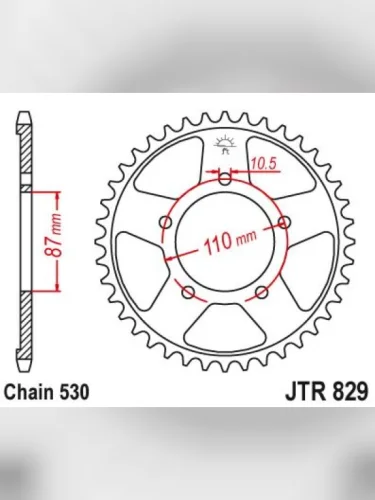 Звезда цепного привода JTR829 47 DID JT jtr829.47