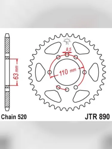 Звезда цепного привода JTR890 45ZBK DID JT jtr890.45zbk