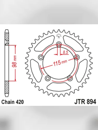 Звезда цепного привода JTR894.48 DID JT jtr894.48