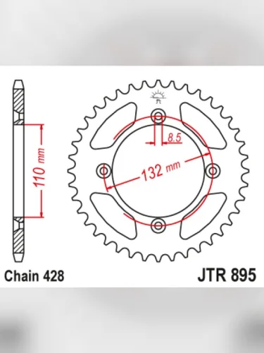 Звезда цепного привода JTR895 49 DID JT jtr895.49