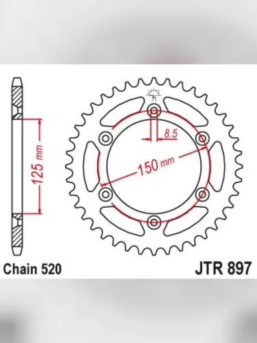 Звезда цепного привода JTR897 40 DID JT jtr897.40