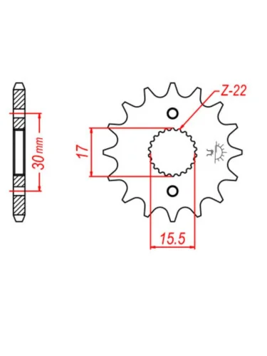 Звезда передняя ведущая M-CAX 2422414 14 Зубов ( JTF1256 14 ) Комиссионные товары от Клима пм-00017551