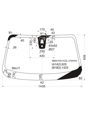 Стекло лобовое (Камера Датчик дождя) BMW 1-Series 11-19  2-Series 14- XYG bmw-f20-vcsl lfwhx
