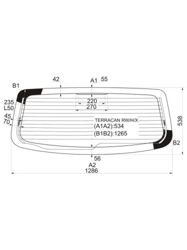 Стекло заднее (Цвет зеленый Обогрев) Hyundai Terracan 01-07 XYG terracan rwhx