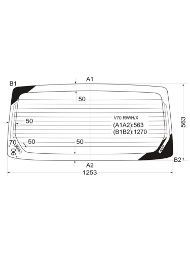 Стекло заднее (Цвет зеленый Обогрев) Mitsubishi Pajero 99-06 XYG v70 rwhx