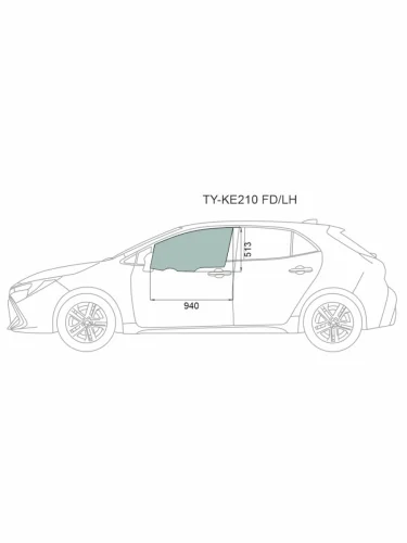Стекло боковое опускное (Спереди Слева Цвет зеленый) Toyota Corolla (E210) 18- XYG ty-ke210 fdlh