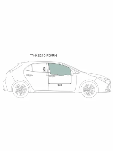Стекло боковое опускное (Спереди Справа Цвет зеленый) Toyota Corolla (E210) 18- XYG ty-ke210 fdrh