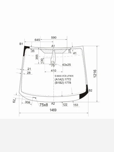 Стекло лобовое (Датчик дождя Молдинг) Ford S-MAX 06-15 XYG s-max-vcs lfwx