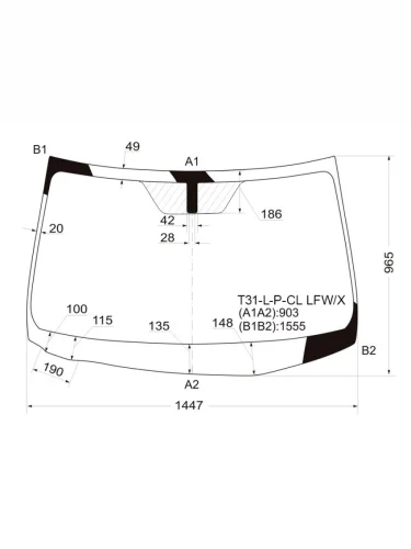 Стекло лобовое Nissan X-Trail 07-15 XYG t31-l-p-cl lfwx