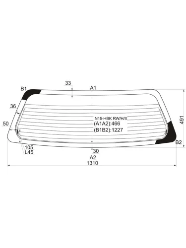 Стекло заднее (Цвет зеленый Обогрев) Nissan Almera 95-00  Pulsar 95-00 XYG n15-hbk rwhx