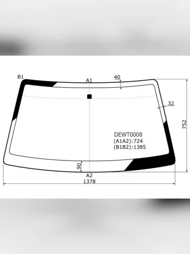 Стекло лобовое Daewoo Nexia 94-16  LeMans 86-93 KMK dewt0008