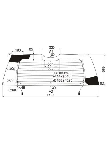 Стекло заднее (Цвет зеленый Обогрев) Nissan Elgrand 02-10 XYG e51 rwhx