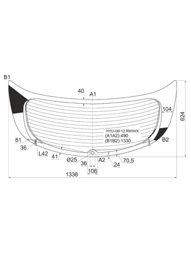 Стекло заднее (Цвет зеленый Обогрев 5D HBK) Hyundai i30 11-17 XYG hyu-i30-12 rwhx