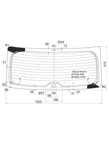 Стекло заднее (Цвет зеленый Обогрев) Pontiac Vibe 08-10 XYG vibe-09 rwhx