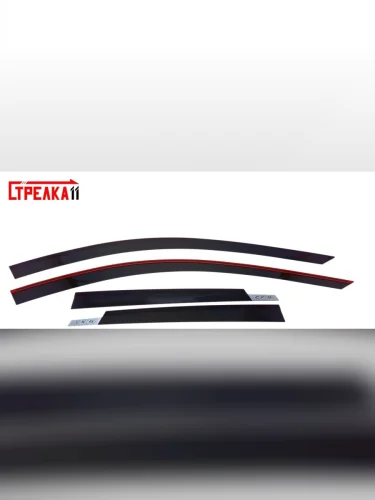 Дефлекторы окон с шильдиком 2D Стрелка11 (черные) Mazda CX-5 KE рестайлинг (2015-2017)