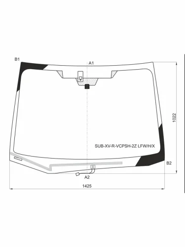 Стекло лобовое (Обогрев щеток Две камеры Датчик дождя) Subaru Impreza 11-16  Levorg 14-20  XV 11 XYG sub-xv-r-vcpsh-2z lfwhx