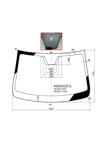Стекло лобовое LADA Aura 24-  Vesta 22-  Vesta Cross 22- SISECAM 4592ags1l