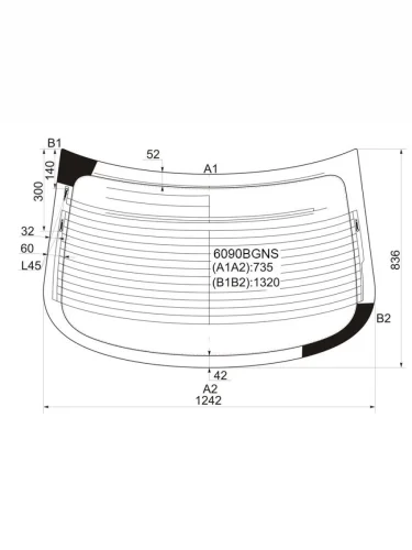 Стекло заднее (Цвет зеленый Обогрев) Nissan Almera 12-19 SISECAM 6090bgns