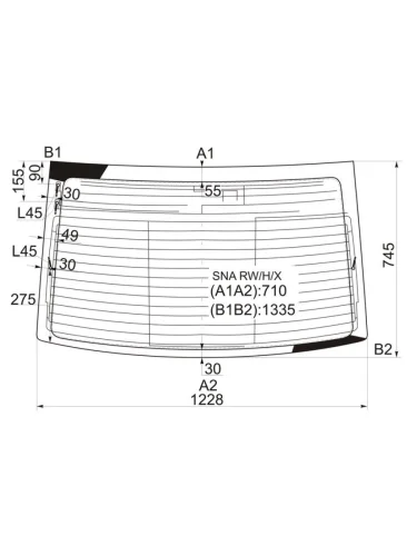Стекло заднее (Цвет зеленый Обогрев Антенна 4D SED) Honda Civic 05-12  Civic USA 05-08 XYG sna rwhx