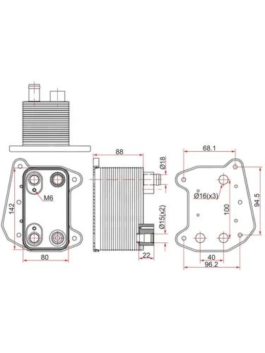 Радиатор масляный MERCEDES SPRINTER 00-06C-CLASS W203 00-06E-CLASS W210 98-02 SAT st-a6111880501