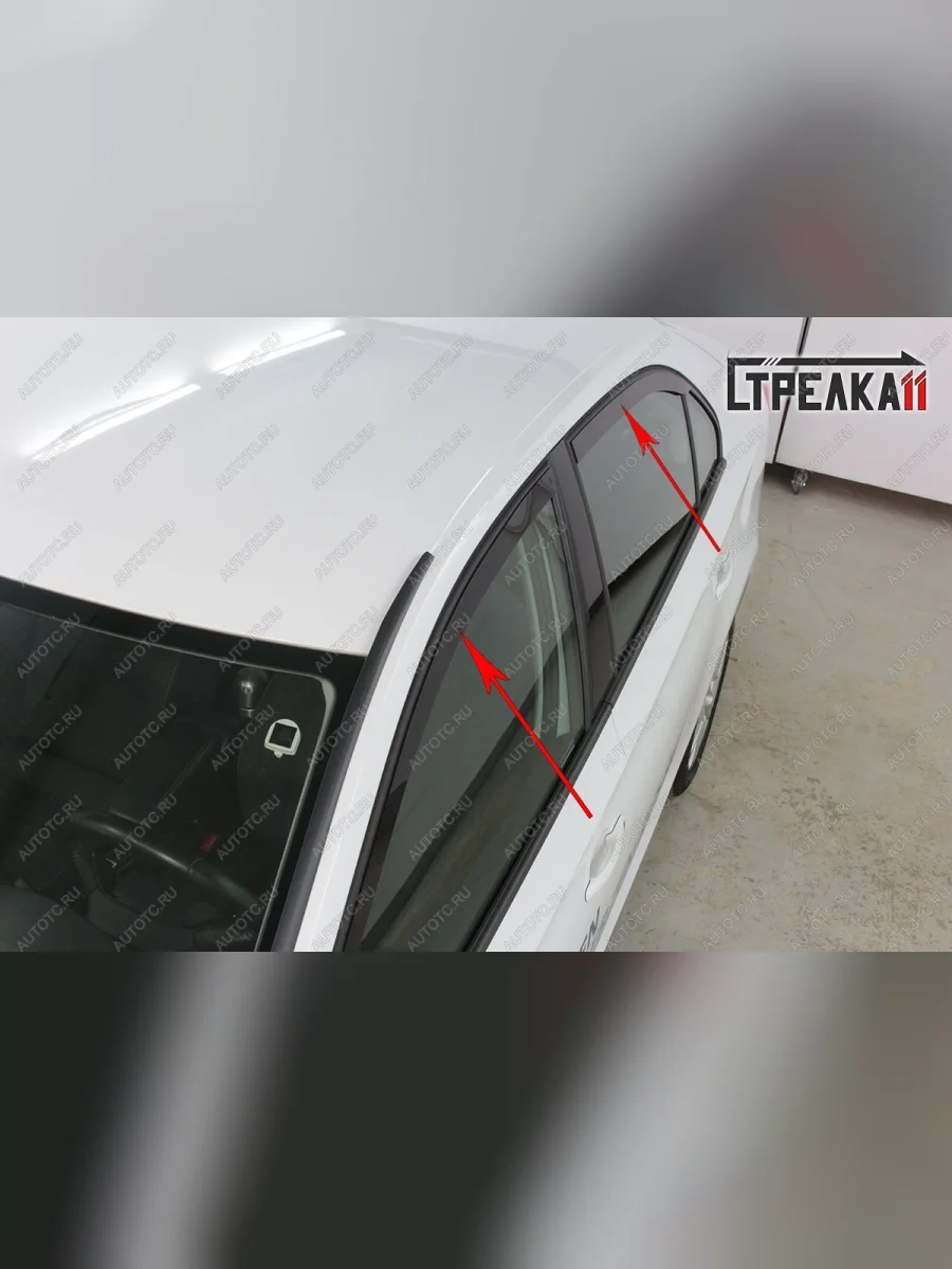 Дефлекторы окон 2D Стрелка11 Volkswagen Polo Mk5 6R,6C,61 хэтчбек 5 дв. дорестайлинг (2009-2015) (черные)  в Перми Пермском крае