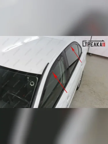 Дефлекторы окон 2D Стрелка11 (черные с хром накладками) Volkswagen Polo Mk5 6R,6C,61 хэтчбек 5 дв. дорестайлинг (2009-2015)