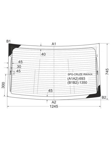Стекло заднее (Цвет зеленый Обогрев) Chevrolet Cruze 09-15  Daewoo Lacetti 08-11 SAT spg-cruze rwhx