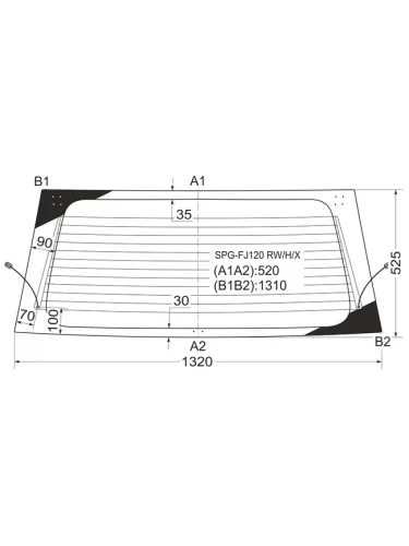 Стекло заднее (Цвет зеленый Обогрев) Toyota Land Cruiser Prado (J120) 02-09 SAT spg-fj120 rwhx