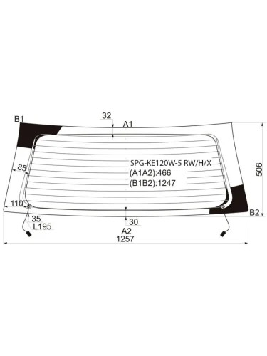 Стекло заднее (Цвет зеленый Обогрев) Toyota Corolla (E120) 00-07  Corolla Fielder (E120) 00-06  C SAT spg-ke120w-5 rwhx