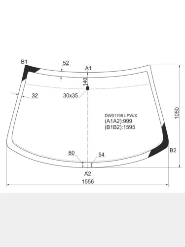 Стекло лобовое Chrysler Cirrus 95-00  Dodge Stratus 95-00  Plymouth Breeze 95-00 XYG dw01198 lfwx