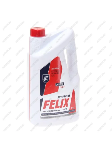 Антифриз красный -40C 3кг G12+ Carbox OAT FELIX