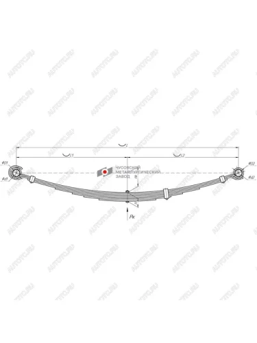 Рессора УАЗ-469,3151,31512,31514,31519 задняя (7 листов) L=1315мм ЧМЗ