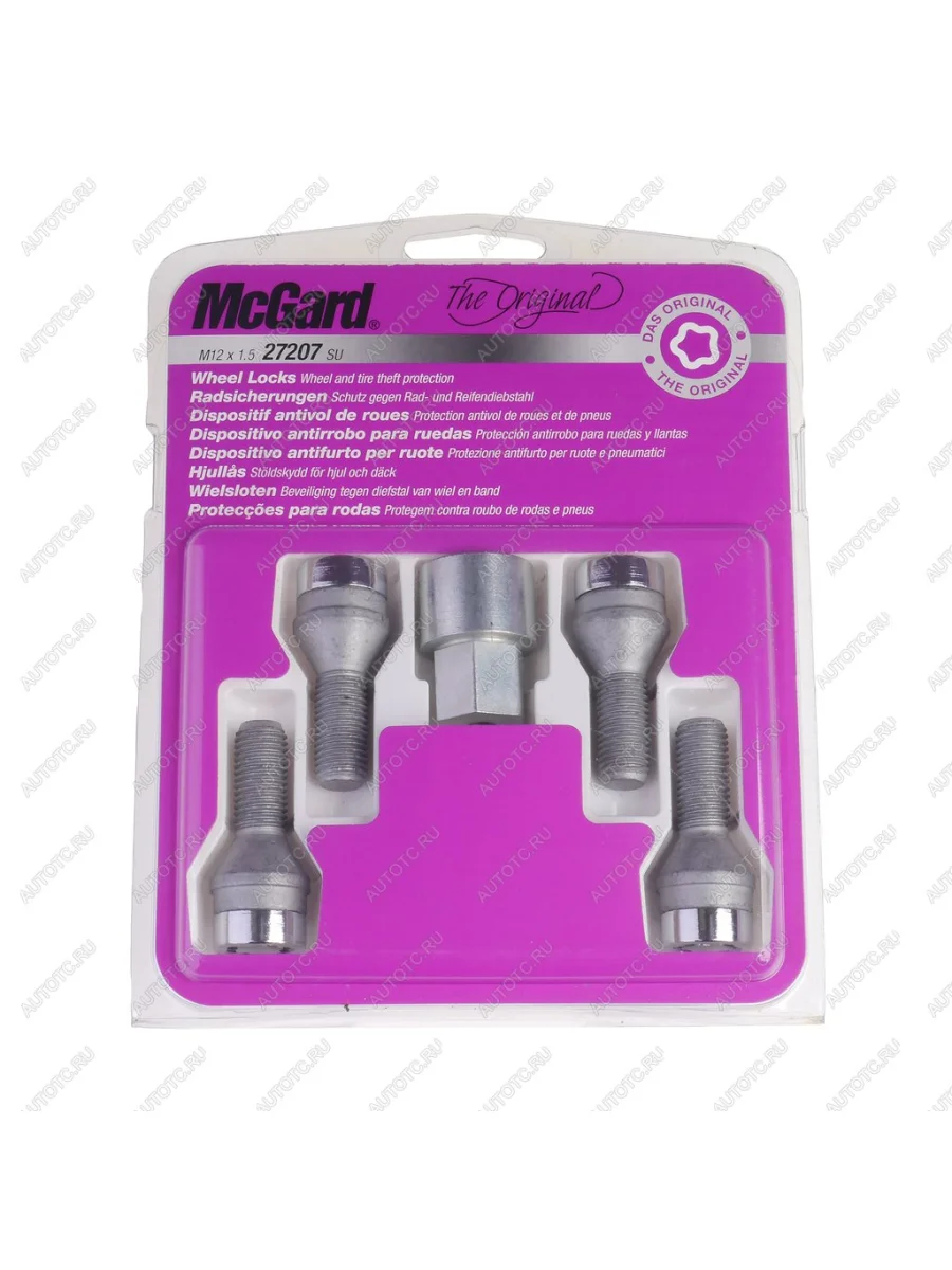 Болт колеса М12х1.5х25.5 секретки конус комплект 4шт. головка под ключ 19мм MCGARD  в Самаре Самарской области