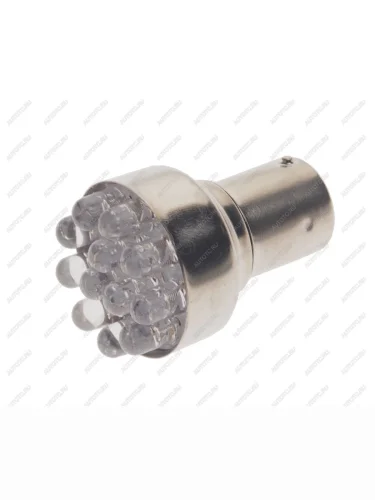 Лампа светодиодная 24V P21W BA15s 6000K 12 светодиодов MEGAPOWER