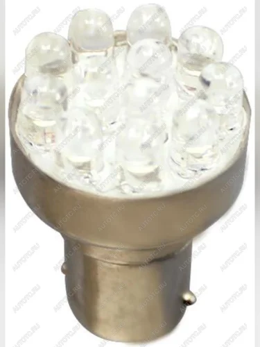 Лампа светодиодная 24V P21W BA15s 12 светодиодов Yellow MEGAPOWER