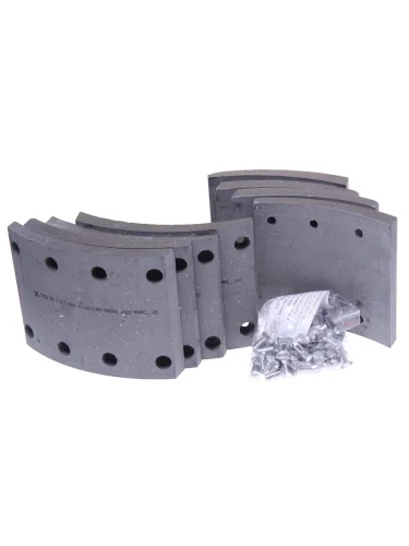 Накладка тормозной колодки КАМАЗ-53215,65115 (13-) сверленая расточен.комплект 8шт. с заклепками АТИ