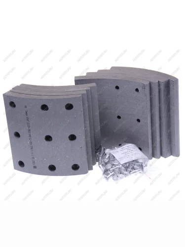 Накладка тормозной колодки КАМАЗ-6520,6560 (13-) сверленая расточен. комплект 8шт. с заклепками АТИ