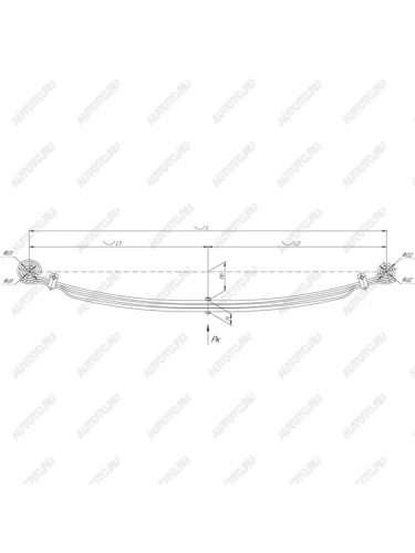 Рессора УАЗ-452,3962,3909 передняя (3 листа) с сайлентблоками L=1250мм (аналог 624068) ЧМЗ