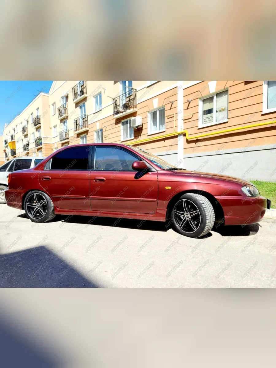 Пластиковые накладки порогов Фанат Тюнинг  KIA Spectra (2000-2009) (неокрашенные (глянец под окраску))  с доставкой в г. Керчь