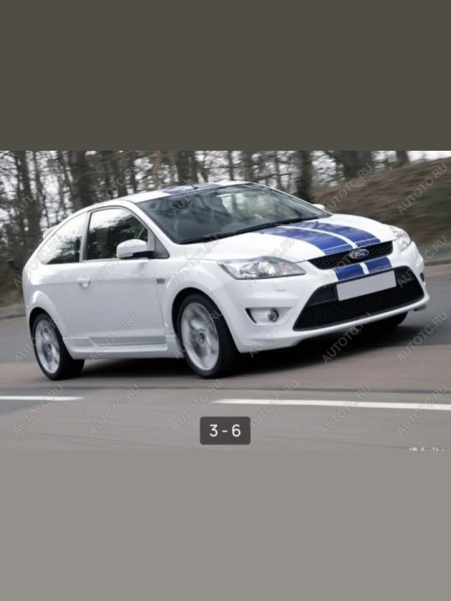 Пластиковые накладки порогов Фанат Тюнинг СТ Ford Focus 2 хэтчбэк 3 дв. дорестайлинг (2004-2007) (неокрашенные (глянец под окраску))  в Керчи Республика Крым