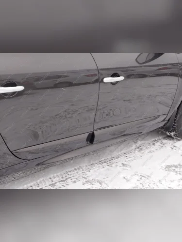 Пластиковые накладки порогов Фанат Тюнинг Renault Fluence (2010-2016) дорестайлинг, рестайлинг