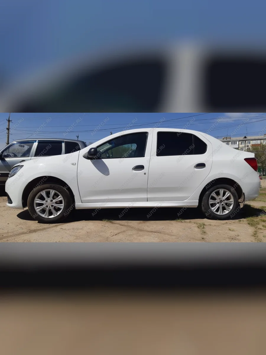 Пластиковые накладки порогов Фанат Тюнинг Renault Logan 1 дорестайлинг (2004-2010) (неокрашенные (глянец под окраску))  с доставкой в г. Керчь